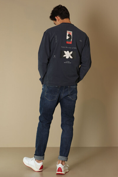 Orsa Men's Sweatshirt Navy Blue - Thumbnail