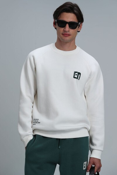 Lufian - Owen Erkek Sweatshirt Kırık Beyaz