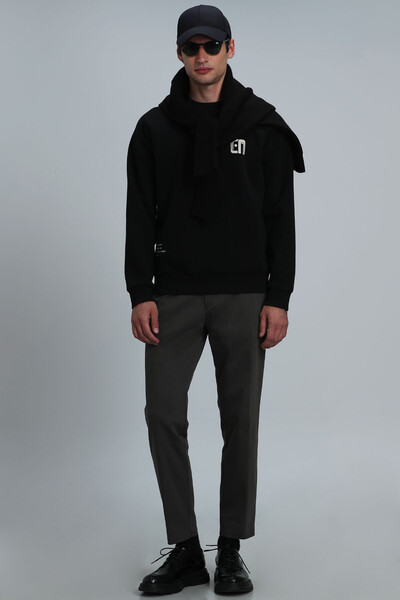 Owen Erkek Sweatshirt Siyah - Thumbnail