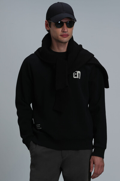 Owen Erkek Sweatshirt Siyah - Thumbnail