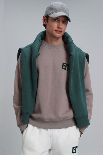 Owen Erkek Sweatshirt Vizon - Thumbnail