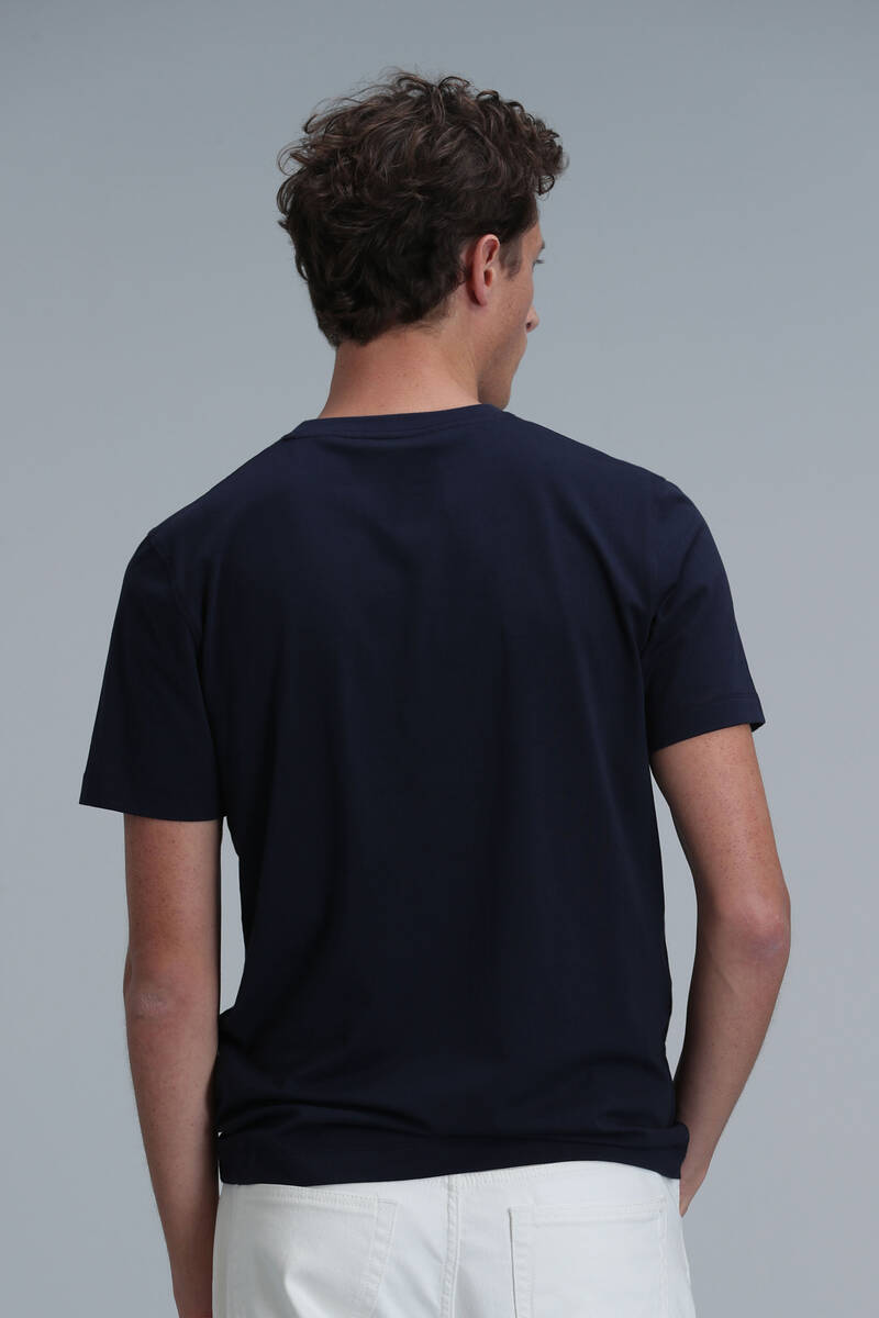 Pablo Modern Grafik T-Shirt Lacivert - 6