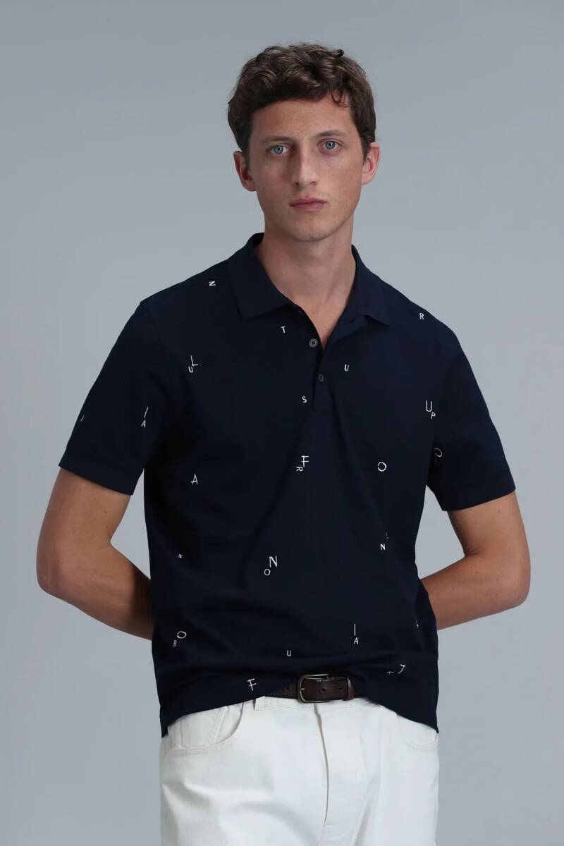 Pascal Smart Men's Polo T-Shirt Navy Blue - 6