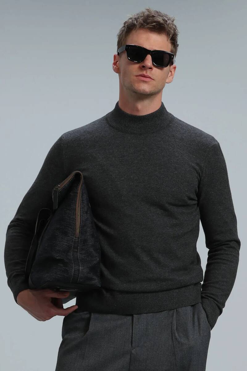 Port Half Fisherman Men's Sweater Anthracite