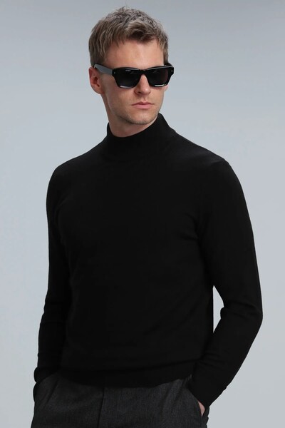 LUFIAN - Port Half Fisherman Men's Sweater Black