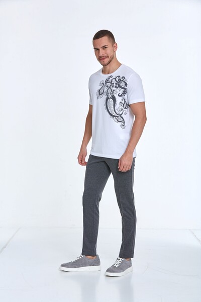 Rafael Printed Men's T-Shirt White - 4