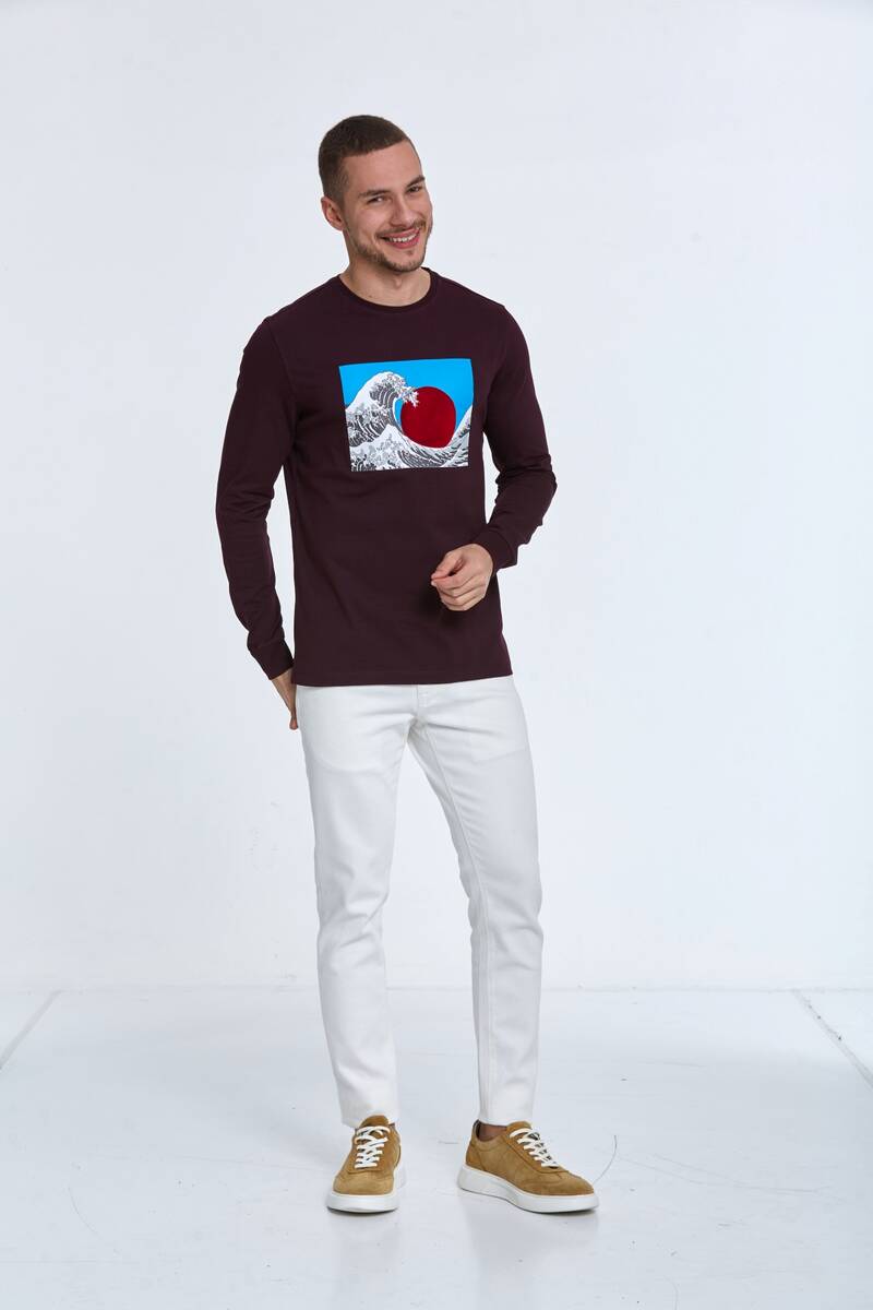 Ralph Men's Long Sleeve T-Shirt Claret Red - 4