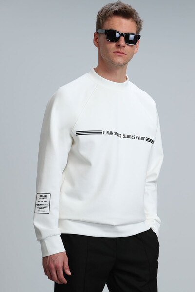 Range Erkek Sweatshirt Kırık Beyaz - Thumbnail