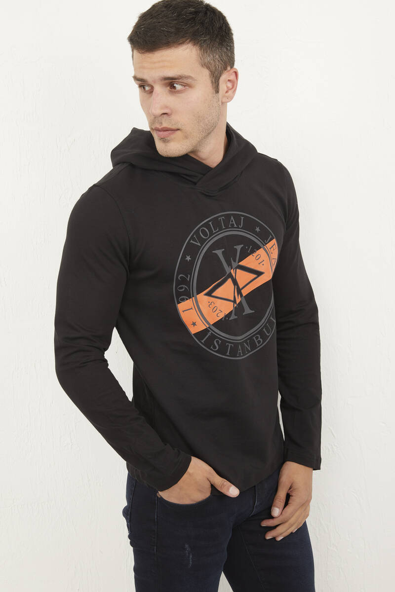 Rio Kapüşonlu Erkek Sweatshirt Siyah