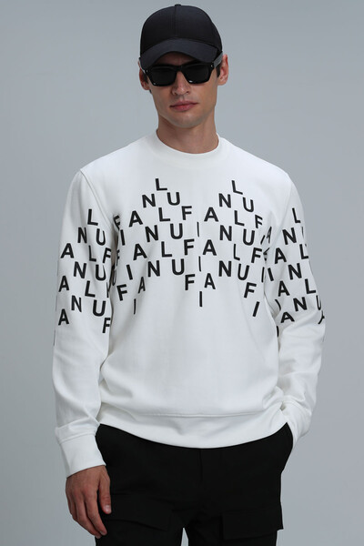 Rose Men's Sweatshirt Off White - Thumbnail