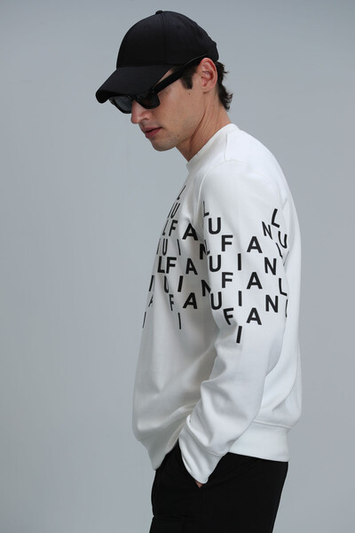 Rose Men's Sweatshirt Off White - Thumbnail