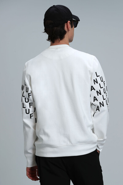 Rose Men's Sweatshirt Off White - Thumbnail