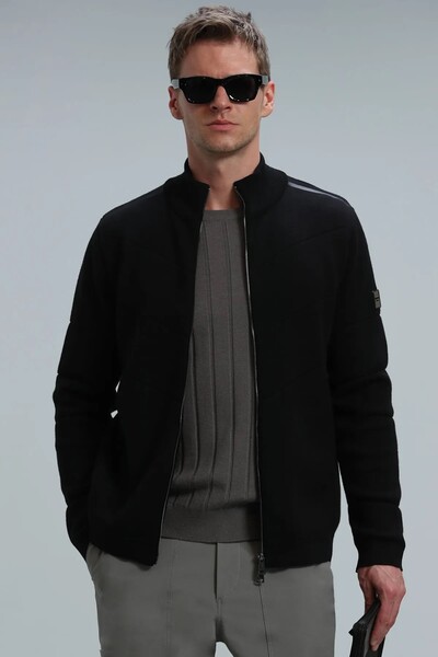 LUFIAN - Royal Men's Cardigan Black