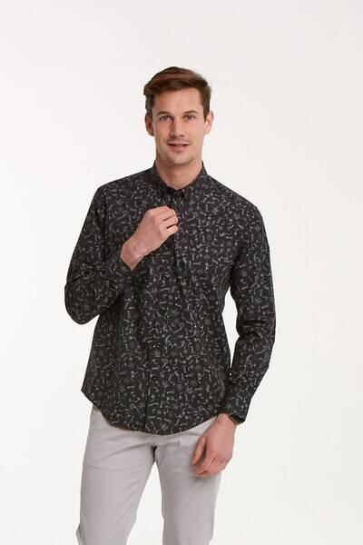 Denim & hotsell flower mens shirts