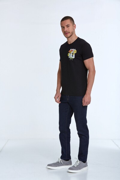 Sky Printed Men's T-Shirt Black - 4