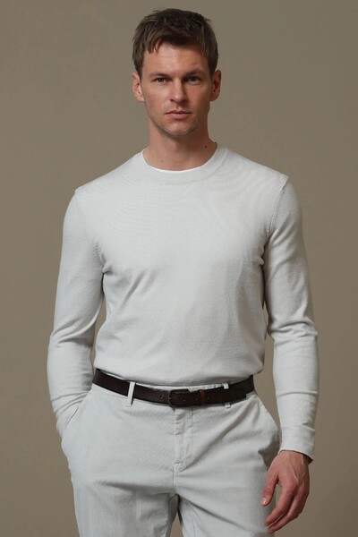 Speed ​​Men's Sweater Ecru - Thumbnail