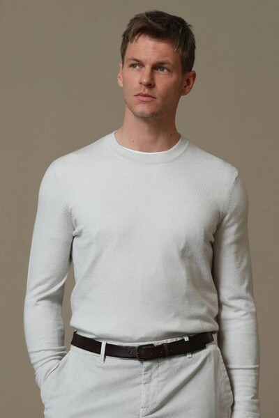 Speed ​​Men's Sweater Ecru - Thumbnail