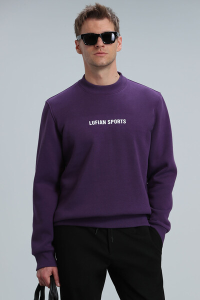 Lufian - Star Erkek Sweatshirt Mürdüm