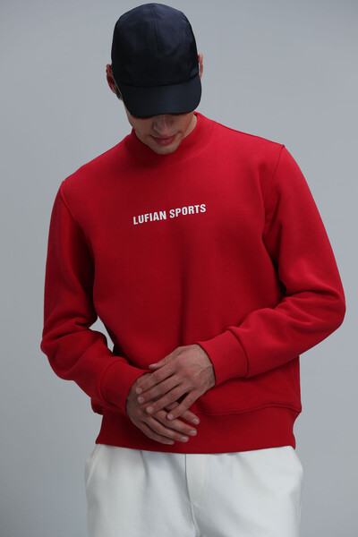 LUFIAN - Star Men's Sweatshirt Red (1)