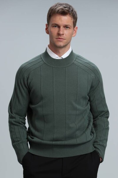 LUFIAN - Time Men's Sweater Naphtha Green