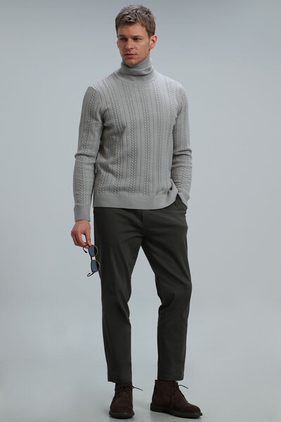 LUFIAN - Tony Men's Sweater Light Gray (1)