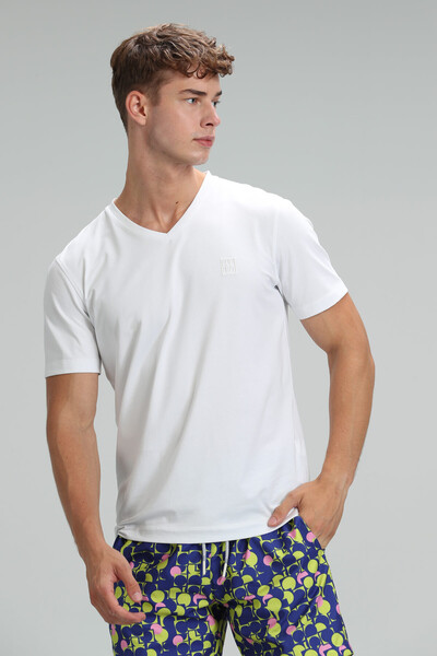 LUFIAN - Tuna Modern Graphic T-Shirt White