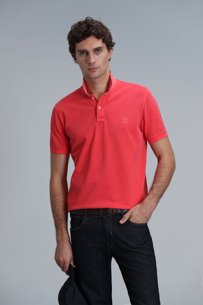 Vernon Smart Men's Polo T-Shirt Coral - 1