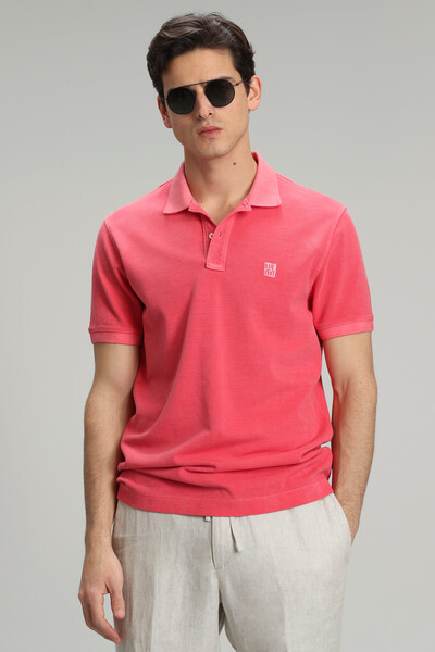 Vernon Sports Polo Neck Men's T-Shirt Coral - Thumbnail