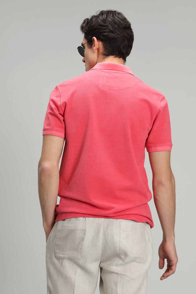 Vernon Sports Polo Neck Men's T-Shirt Coral