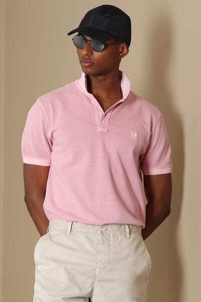 LUFIAN - Vernon Sports Polo Neck Men's T-Shirt Pink