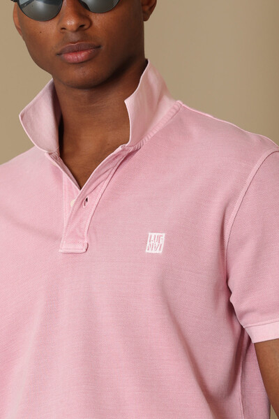 Vernon Sports Polo Neck Men's T-Shirt Pink - Thumbnail