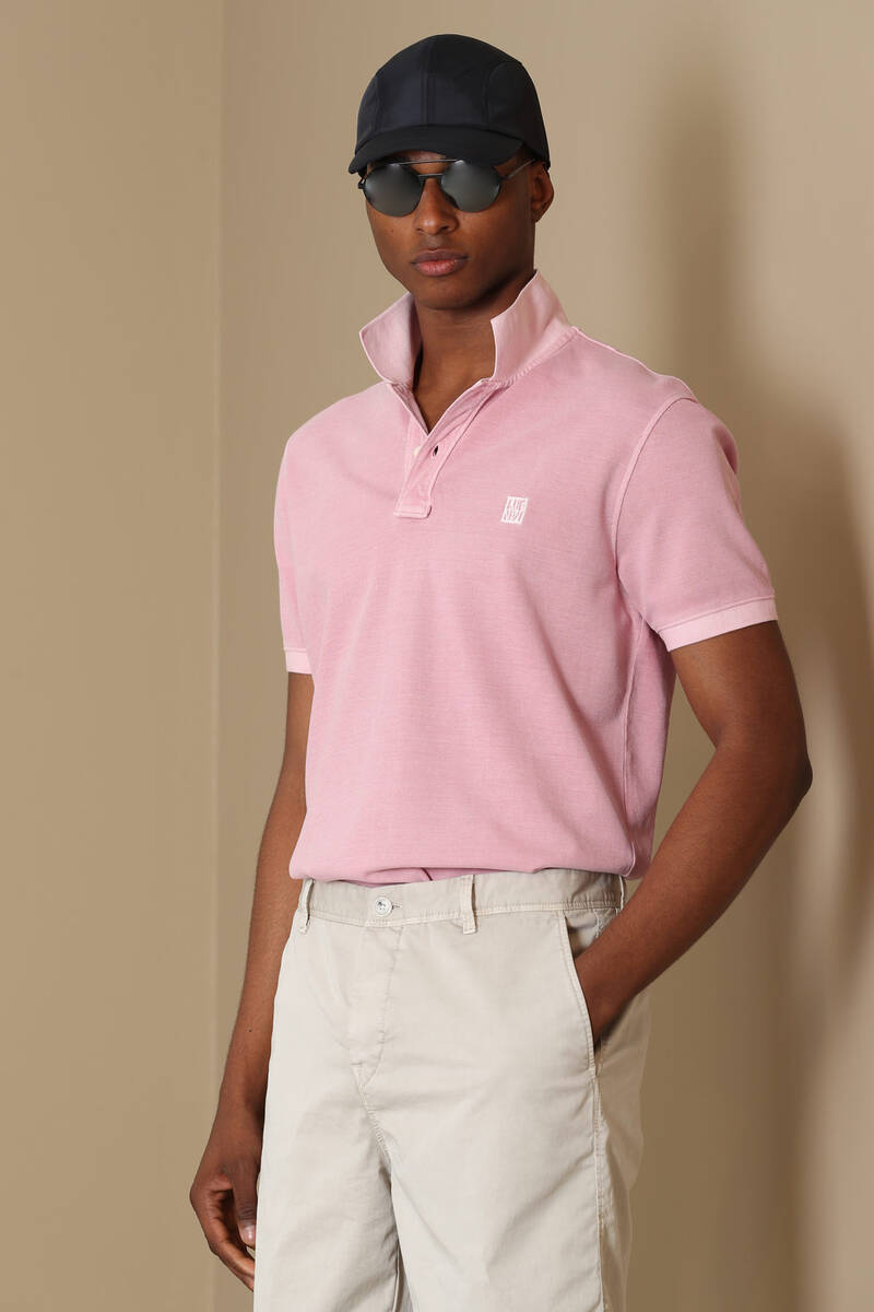 Vernon Sports Polo Neck Men's T-Shirt Pink