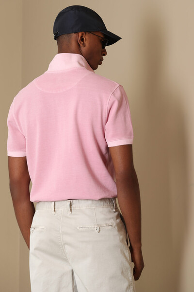 Vernon Sports Polo Neck Men's T-Shirt Pink - Thumbnail