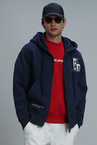 LUFIAN - Victor Tracksuit Top Navy Blue (1)